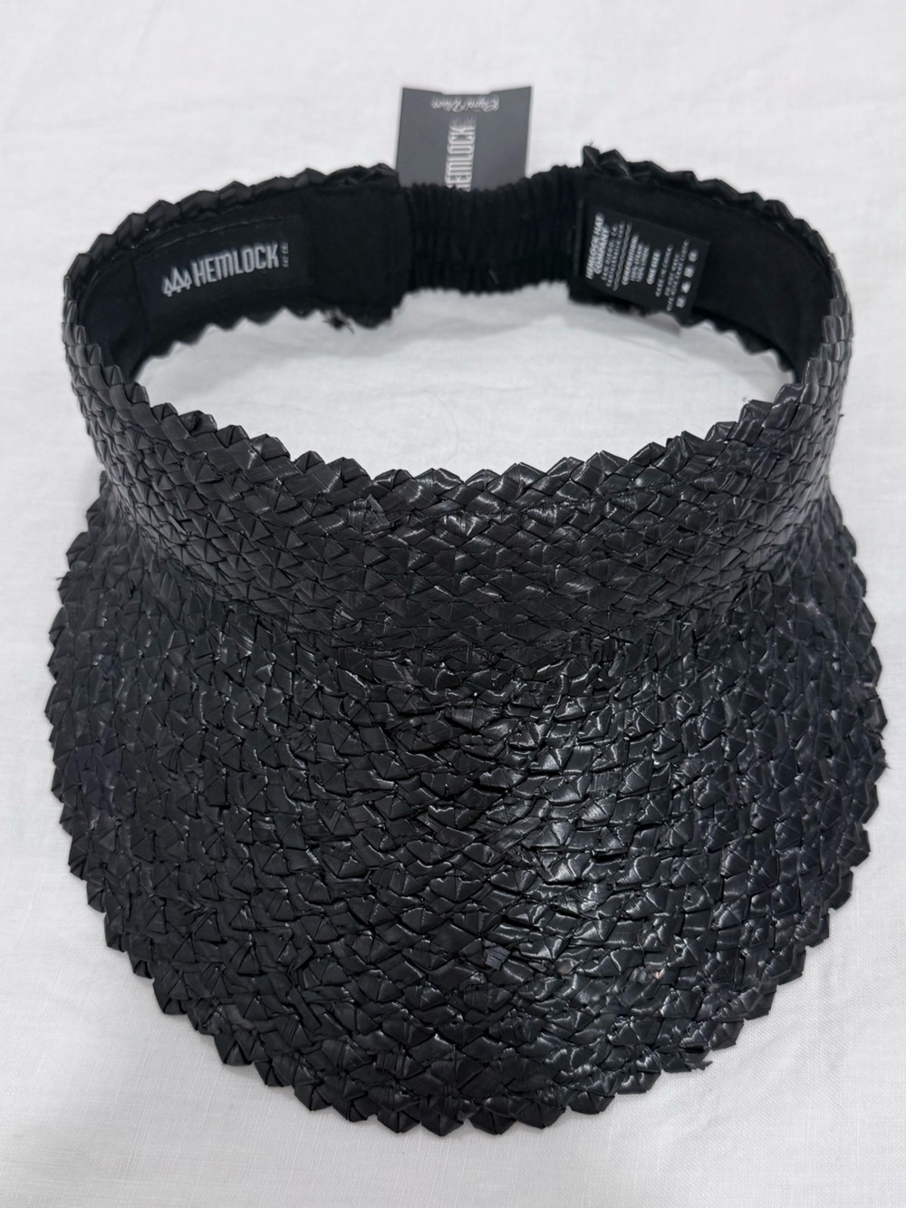 Black Woven Visor made by Hemlock Hat Company